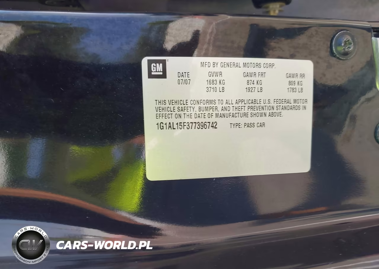 2007 CHEVROLET COBALT LT VIN:1G1AL15F377396742 - 9