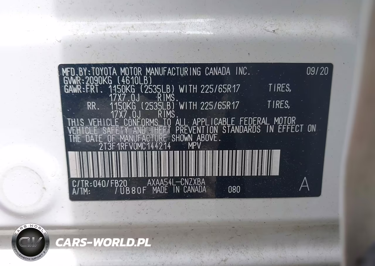 2021 Toyota Rav4 Le VIN:2T3F1RFV0MC144214 - 9