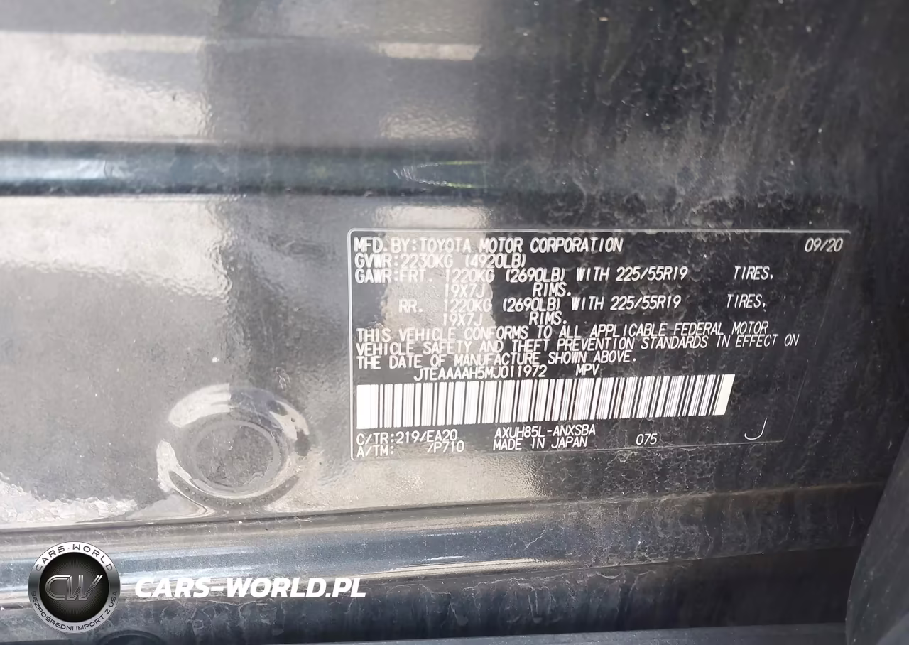 2021 Toyota Venza Limited VIN:JTEAAAAH5MJ011972 - 9