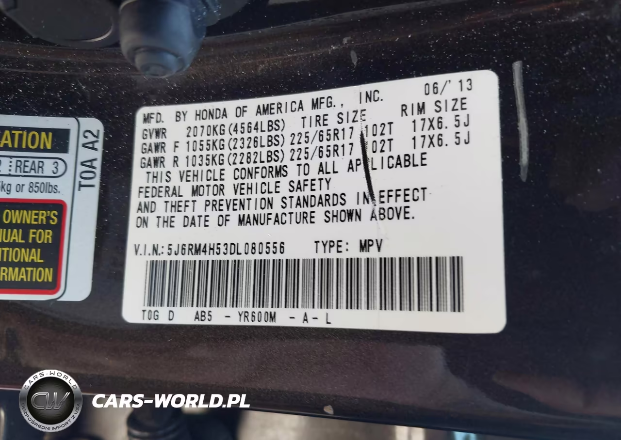 2013 Honda Cr-V Ex VIN:5J6RM4H53DL080556 - 9
