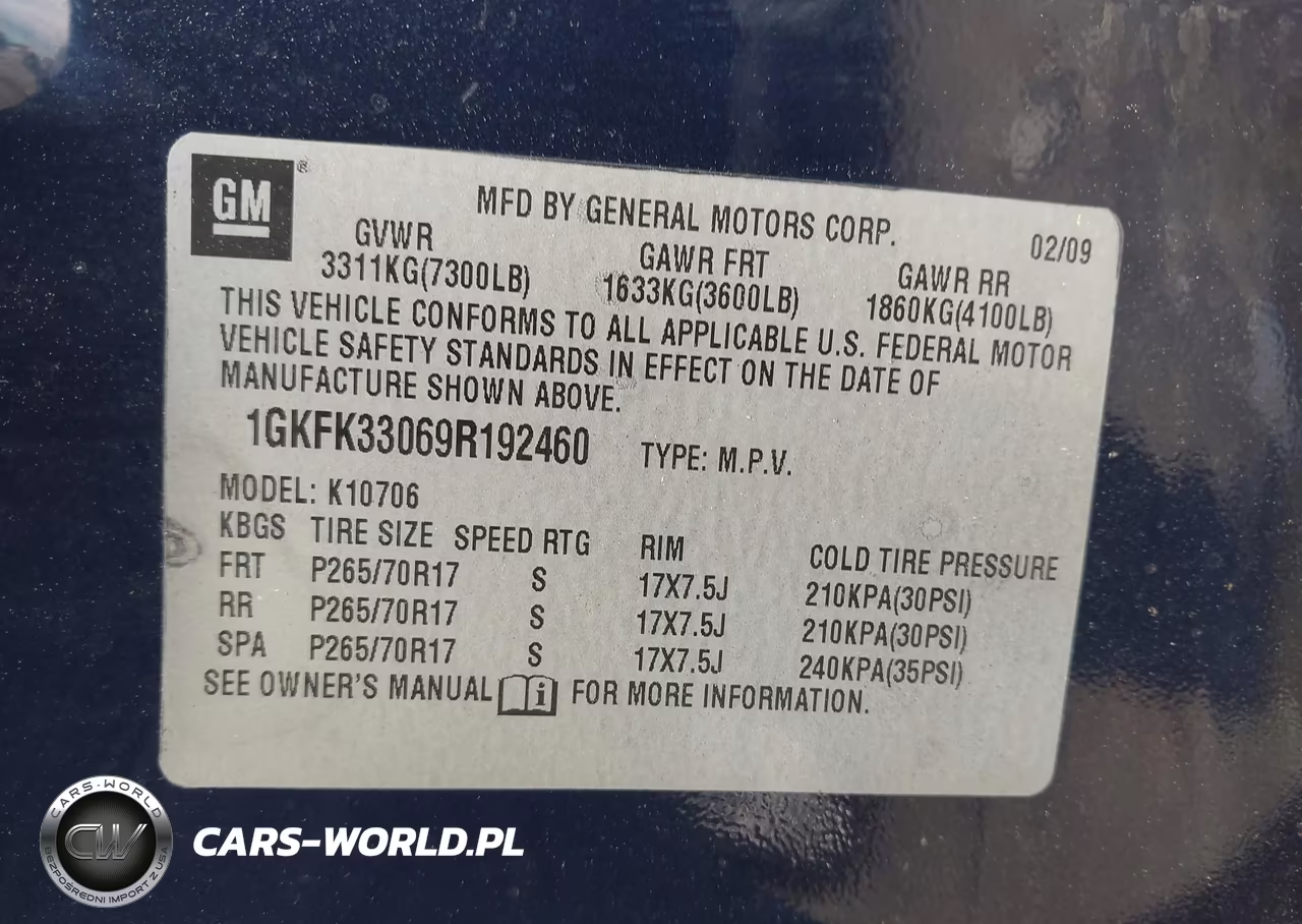 2009 GMC Yukon Slt2 VIN:1GKFK33069R192460 - 9