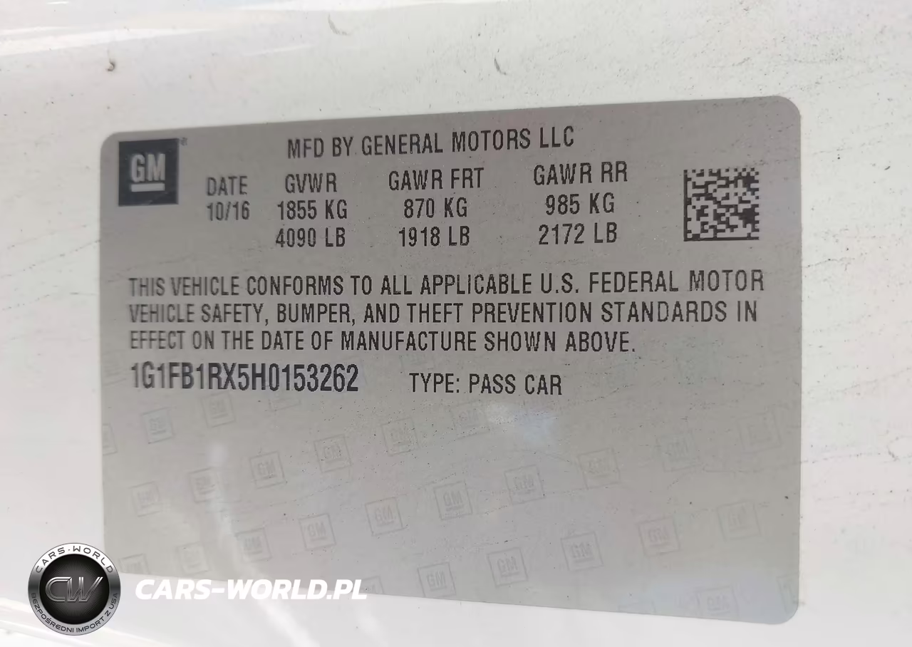 2017 Chevrolet Camaro 1Lt VIN:1G1FB1RX5H0153262 - 9