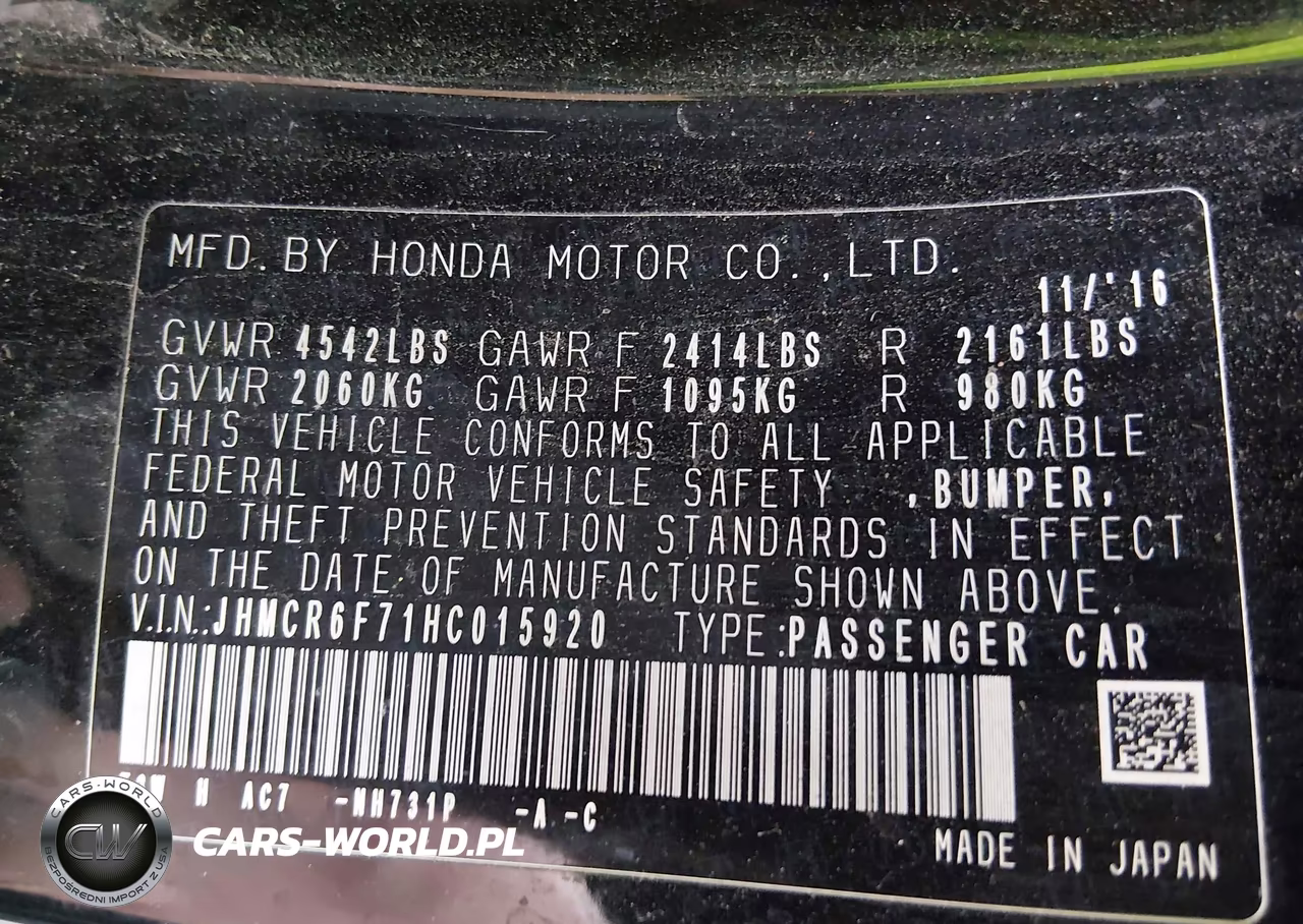 2017 Honda Accord Hybrid Touring VIN:JHMCR6F71HC015920 - 9
