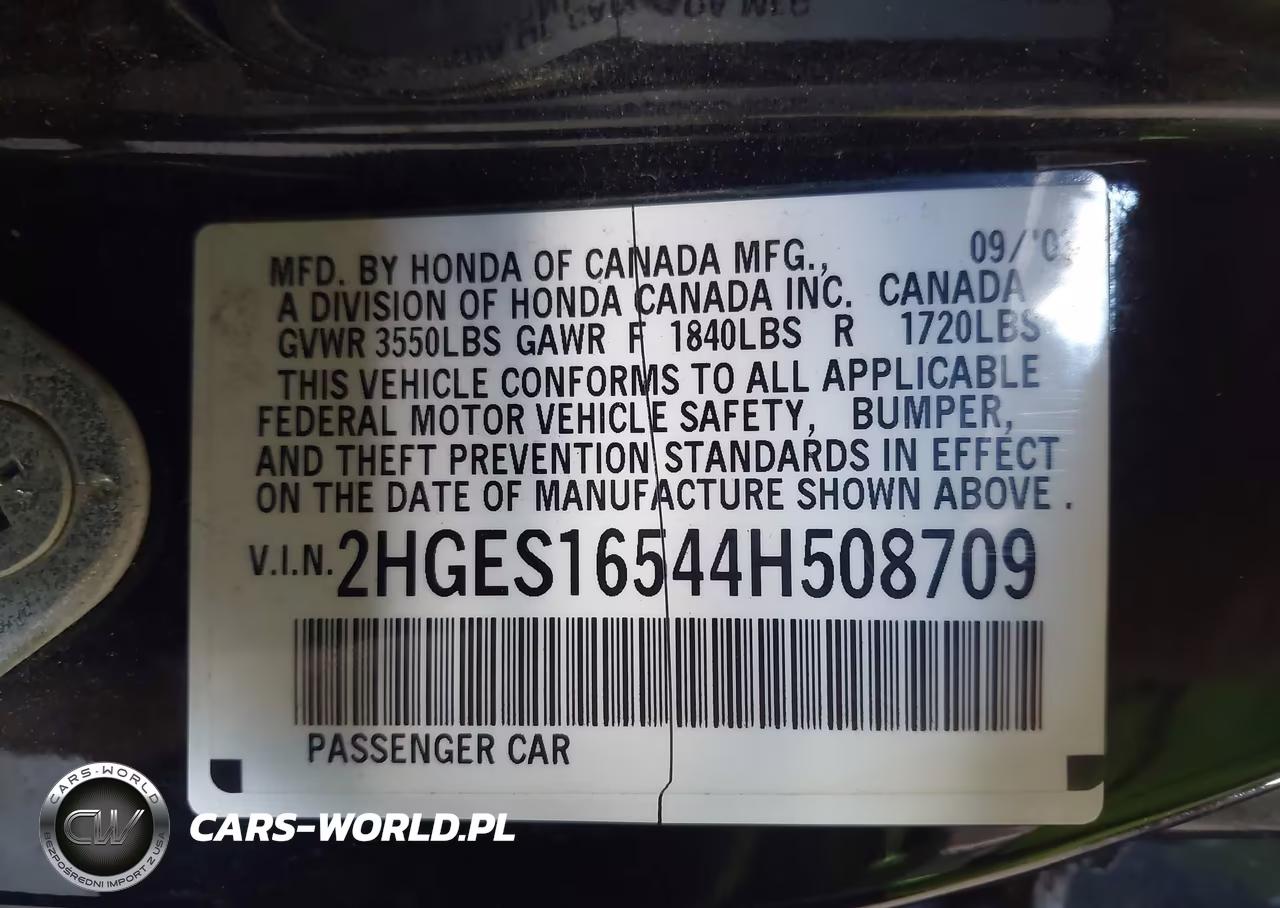 2004 Honda Civic Lx VIN:2HGES16544H508709 - 9