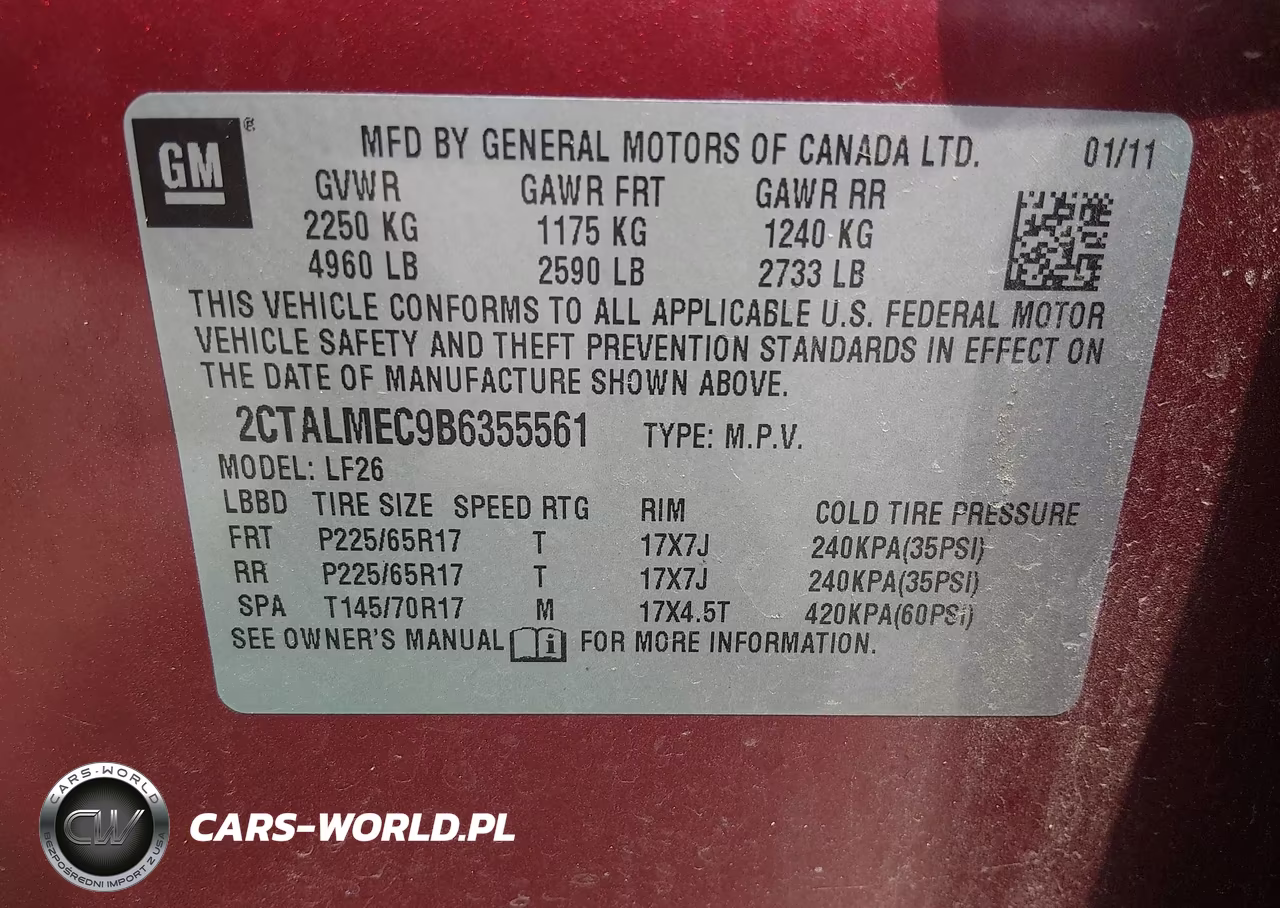 2011 GMC Terrain Sle-1 VIN:2CTALMEC9B6355561 - 9