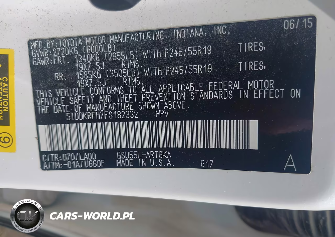 2015 Toyota Highlander Limited Platinum V6 VIN:5TDDKRFH7FS182332 - 9