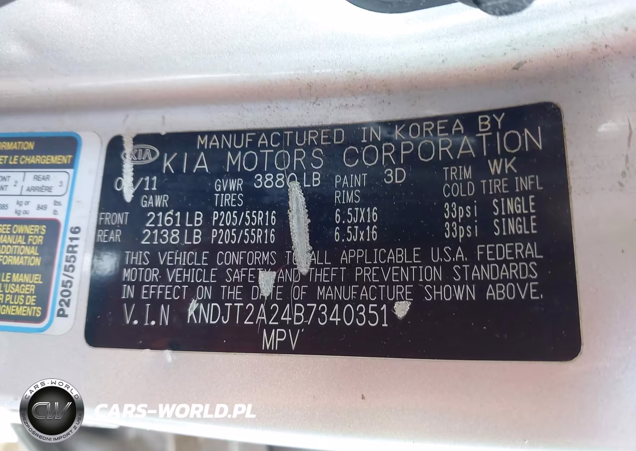 2011 Kia Soul + VIN:KNDJT2A24B7340351 - 9