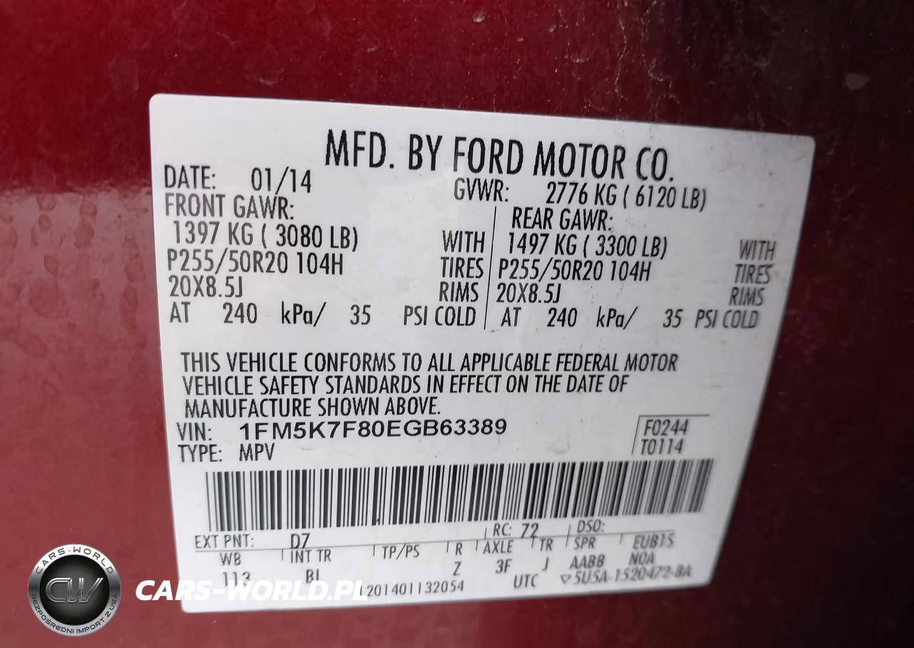 2014 Ford Explorer Limited VIN:1FM5K7F80EGB63389 - 9