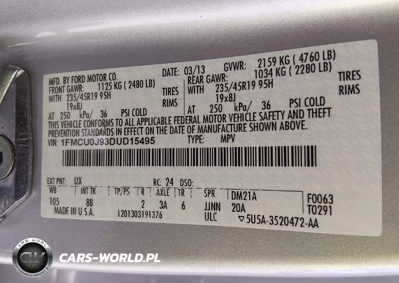 2013 Ford Escape Titanium VIN:1FMCU0J93DUD15495 - 9