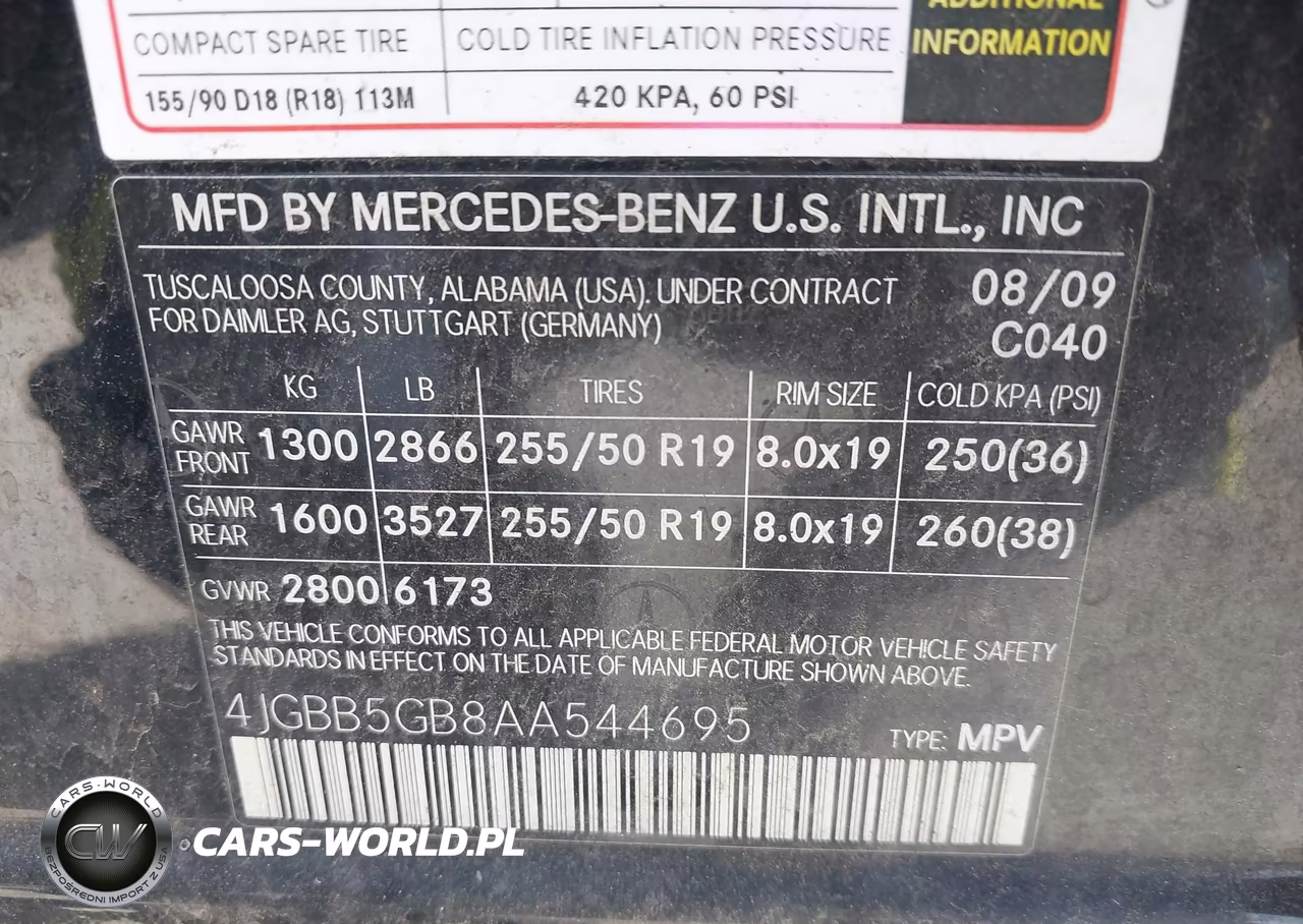 2010 Mercedes-Benz Ml 350 VIN:4JGBB5GB8AA544695 - 9