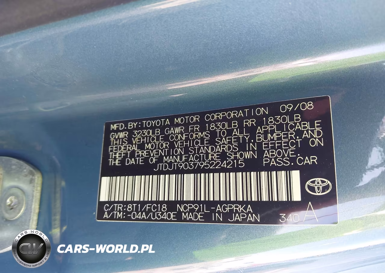 2009 Toyota Yaris VIN:JTDJT903795224215 - 9