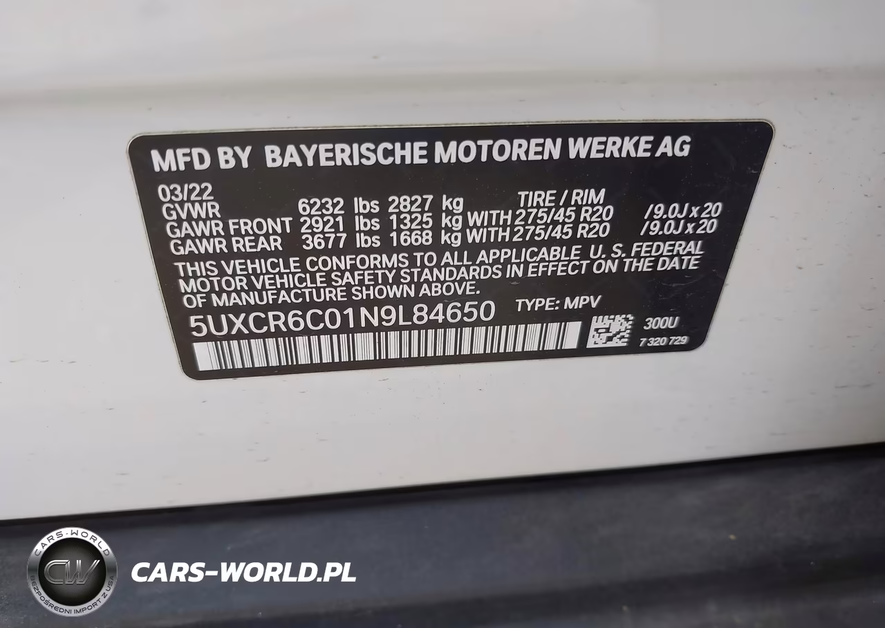 2022 BMW X5 xDrive40I VIN:5UXCR6C01N9L84650 - 9