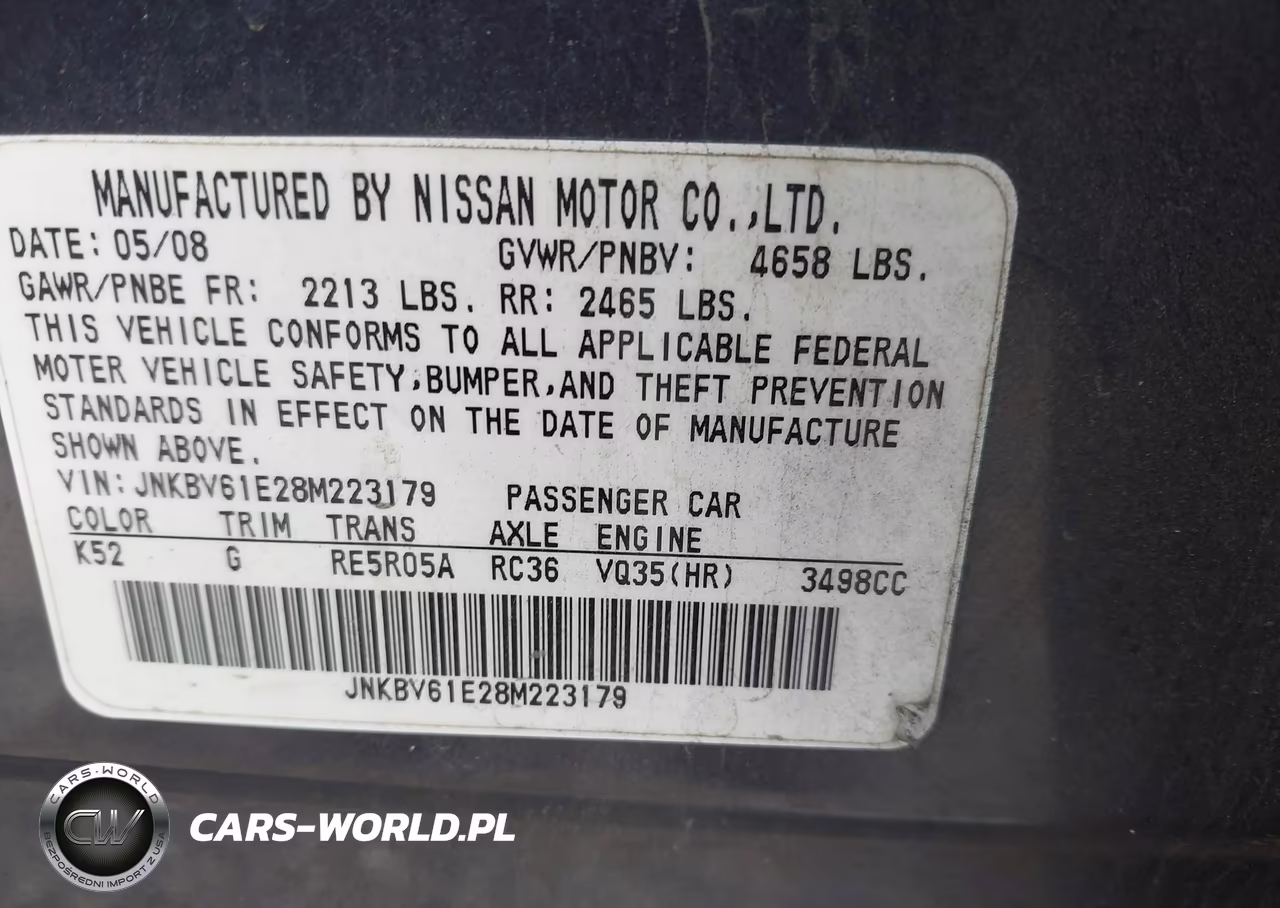 2008 Infiniti G35 Journey VIN:JNKBV61E28M223179 - 9