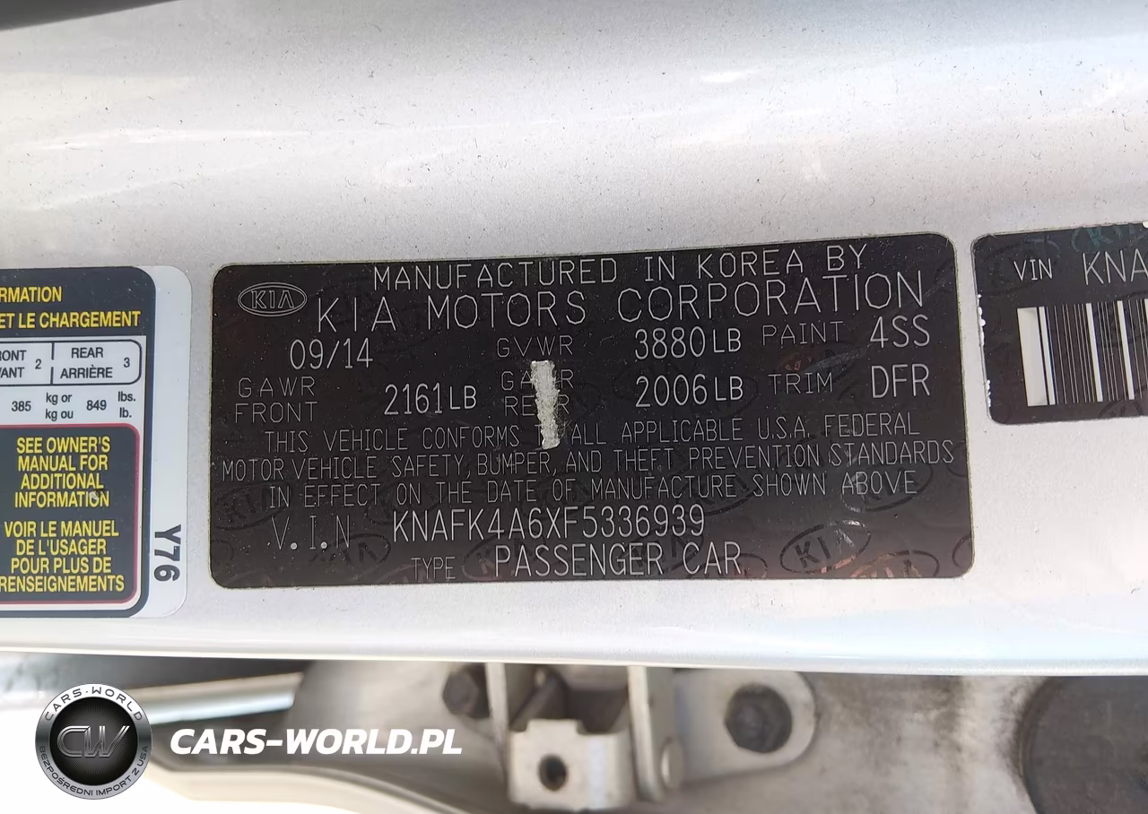 2015 Kia Forte Lx VIN:KNAFK4A6XF5336939 - 9