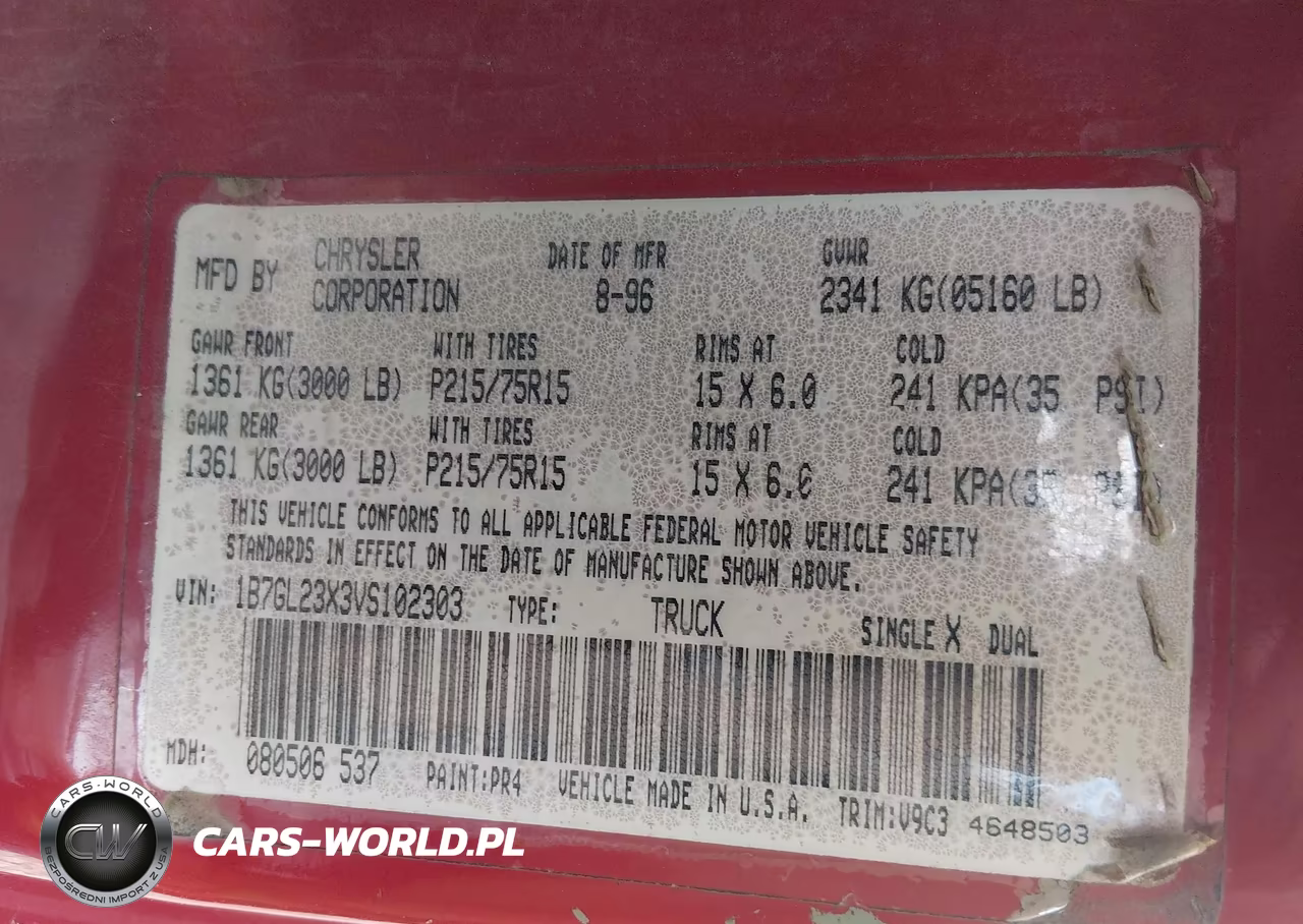 1997 Dodge Dakota Slt-Sport VIN:1B7GL23X3VS102303 - 9