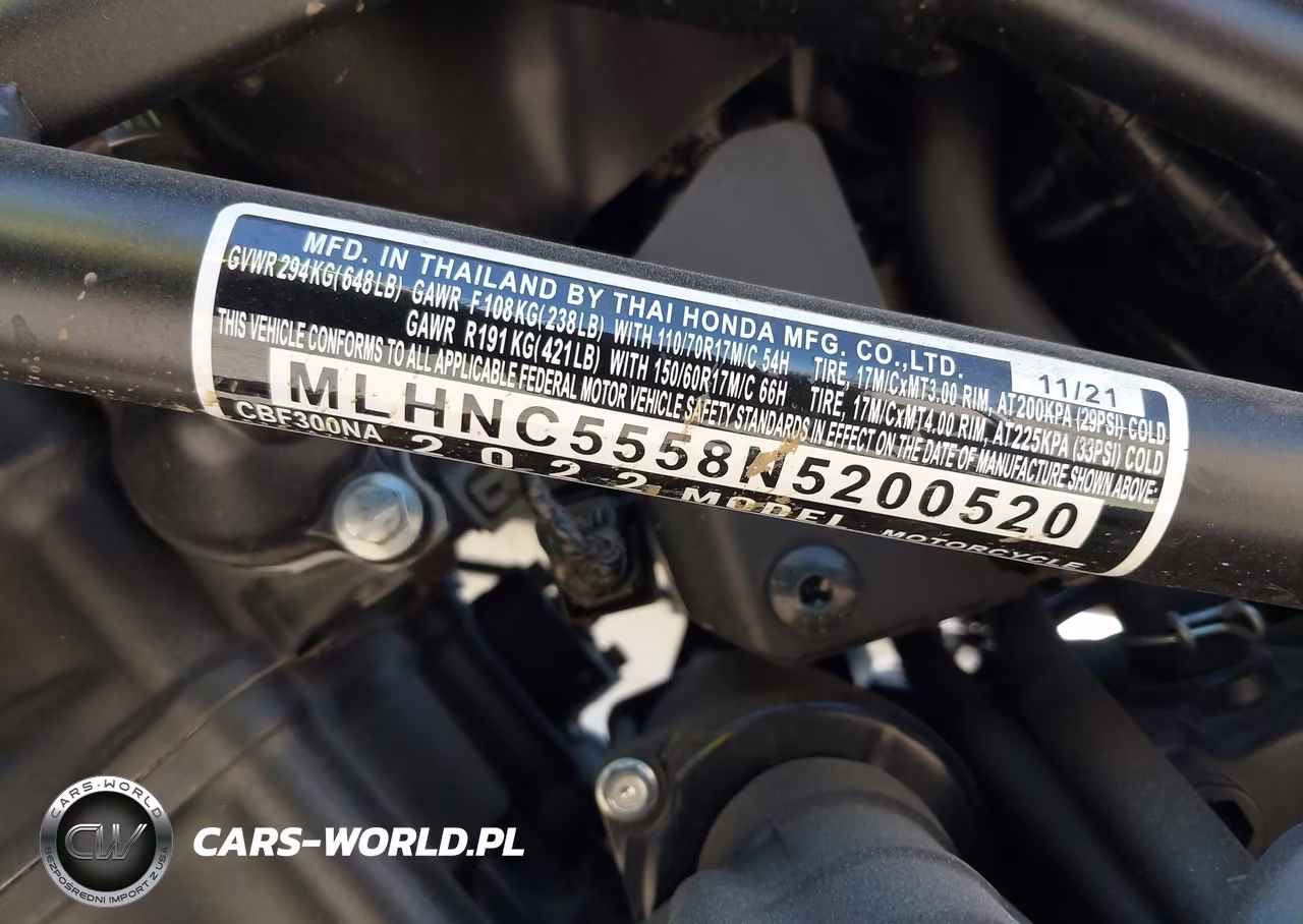 2022 Honda Cbf300 Na VIN:MLHNC5558N5200520 - 10
