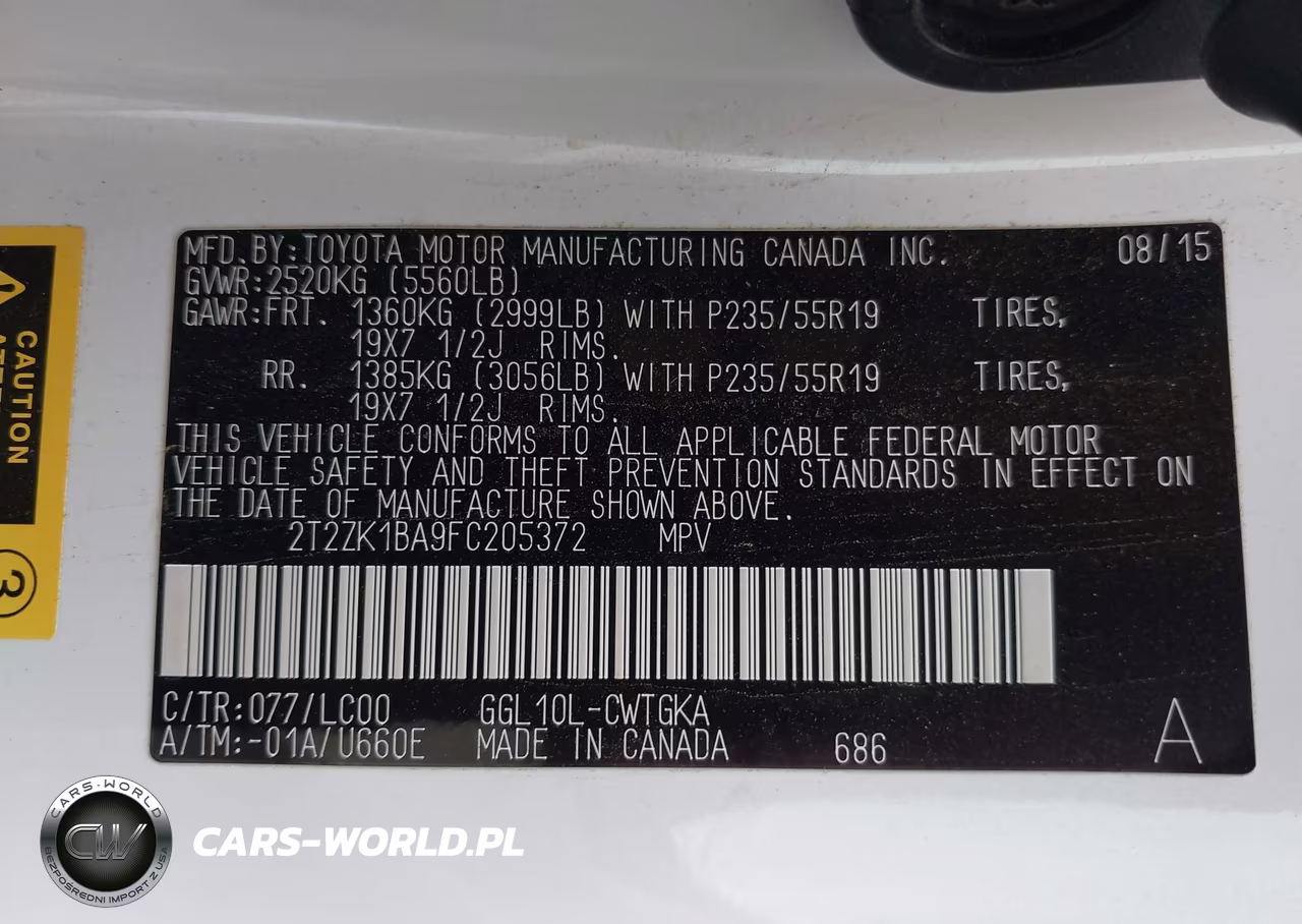 2015 Lexus Rx 350 VIN:2T2ZK1BA9FC205372 - 9