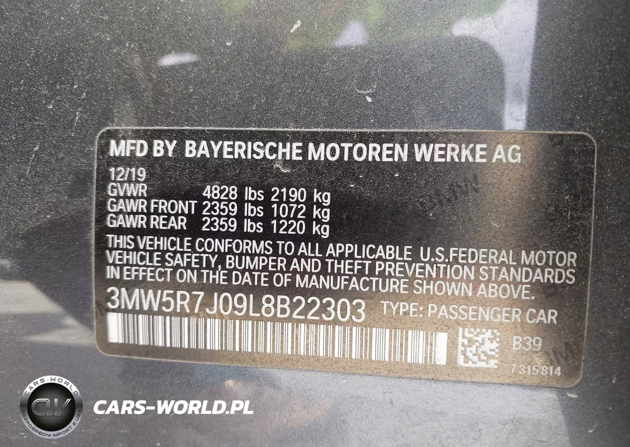 2020 BMW 330I xDrive VIN:3MW5R7J09L8B22303 - 9