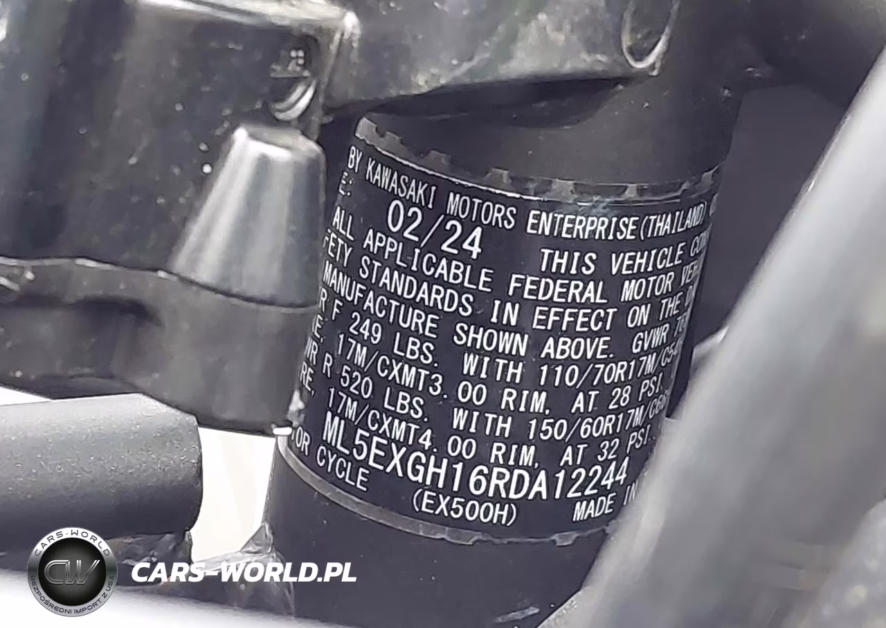 2024 Kawasaki Ex500 H VIN:ML5EXGH16RDA12244 - 10