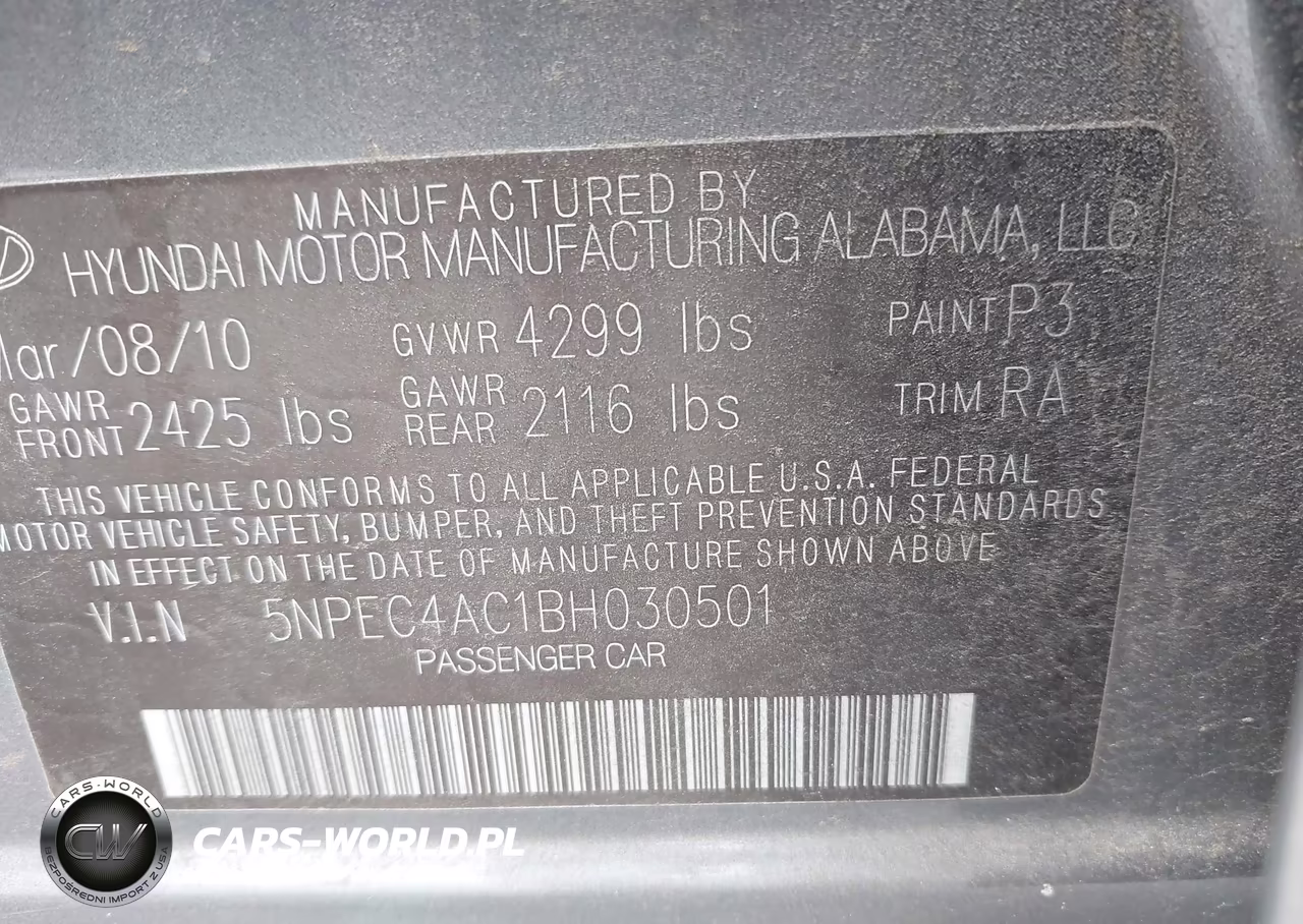 2011 Hyundai Sonata Se-Limited VIN:5NPEC4AC1BH030501 - 9