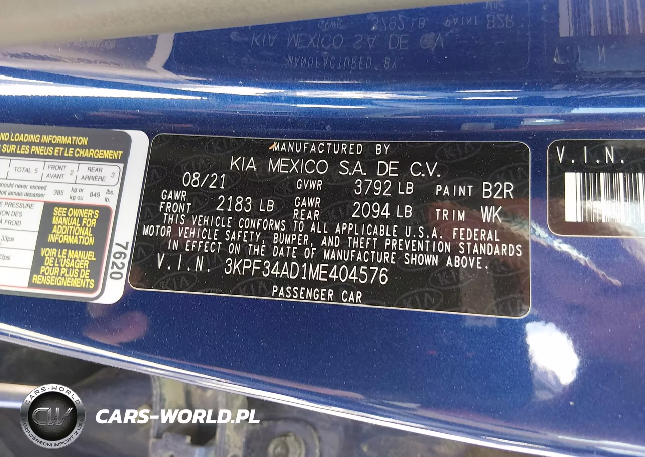 2021 Kia Forte Gt-Line VIN:3KPF34AD1ME404576 - 9