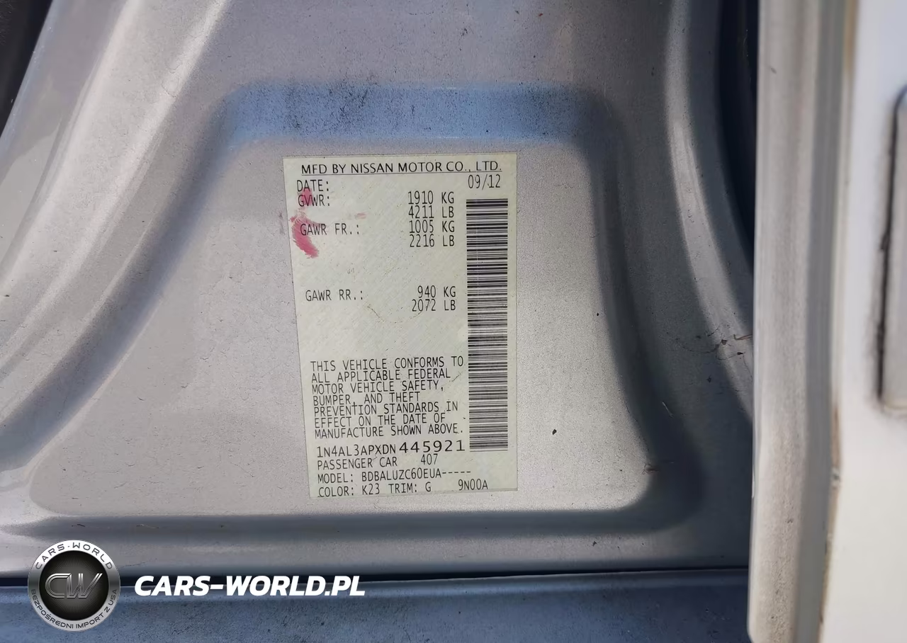 2013 Nissan Altima 2.5 Sv VIN:1N4AL3APXDN445921 - 9
