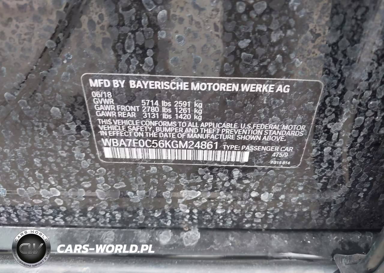 2019 BMW 750I VIN:WBA7F0C56KGM24861 - 9