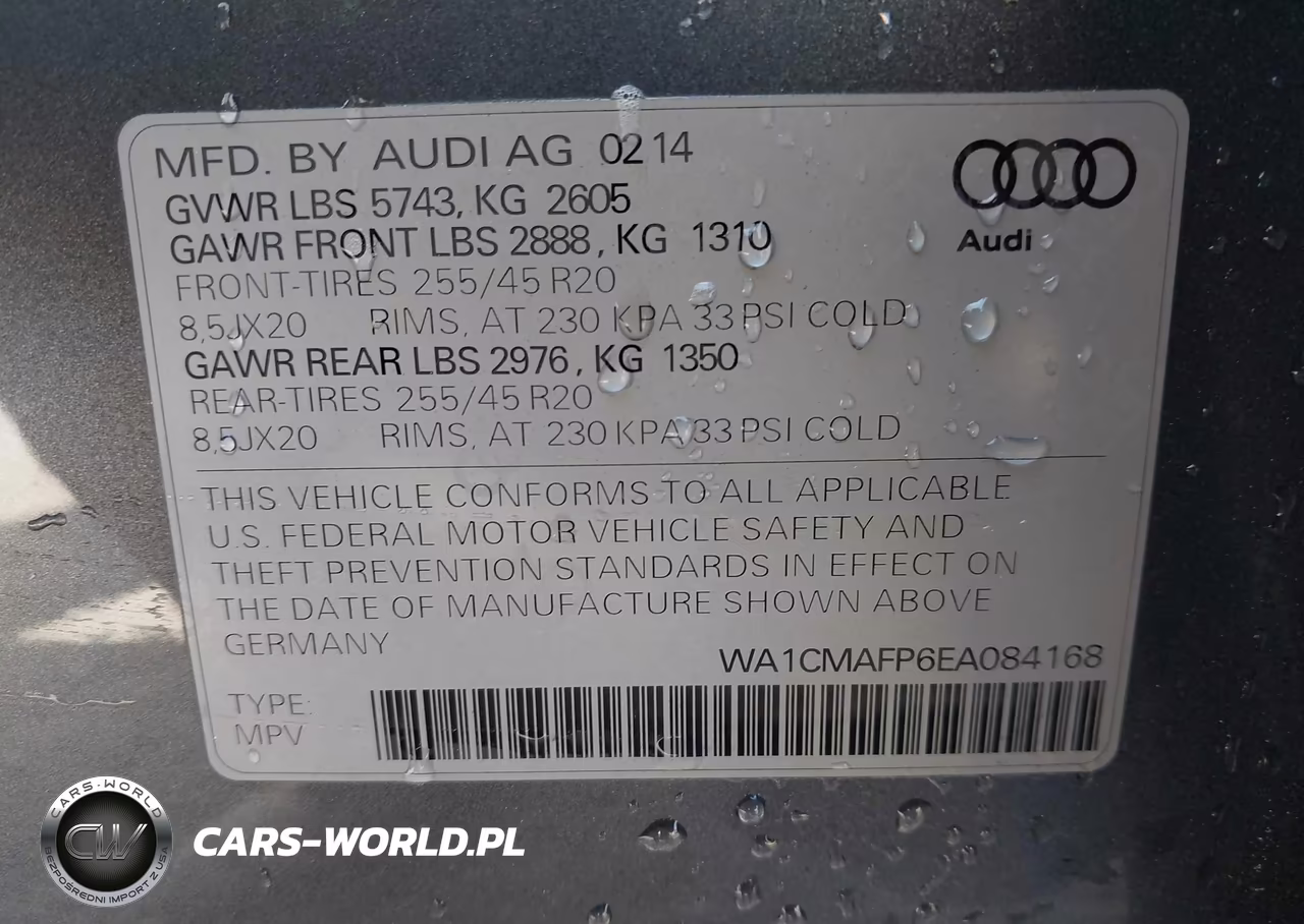 2014 Audi Q5 3.0 Tdi Premium Plus VIN:WA1CMAFP6EA084168 - 9
