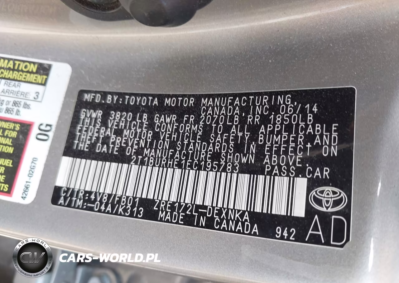 2014 Toyota Corolla Le VIN:2T1BURHE1EC195783 - 9