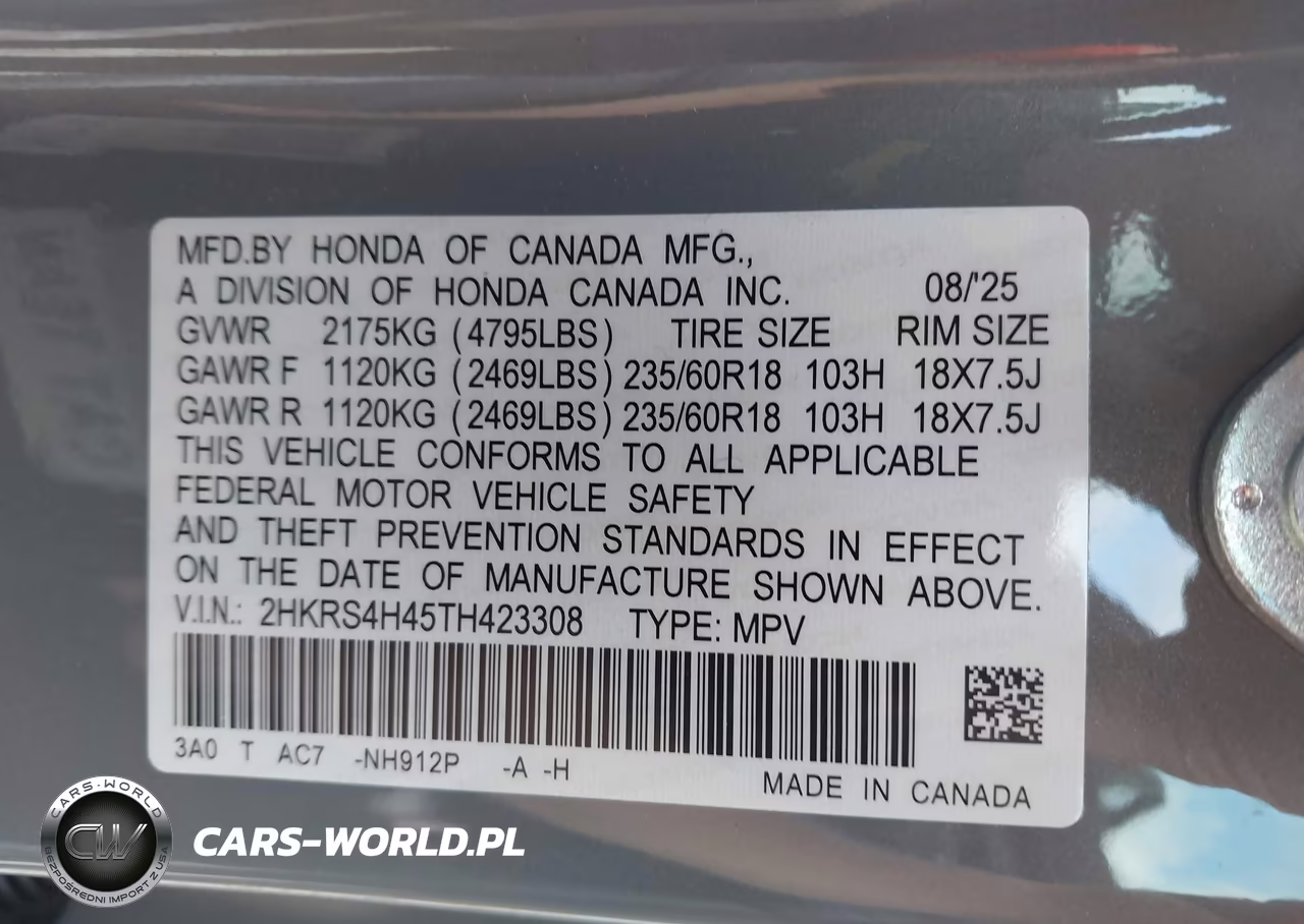 2026 Honda Cr-V Ex Awd VIN:2HKRS4H45TH423308 - 9