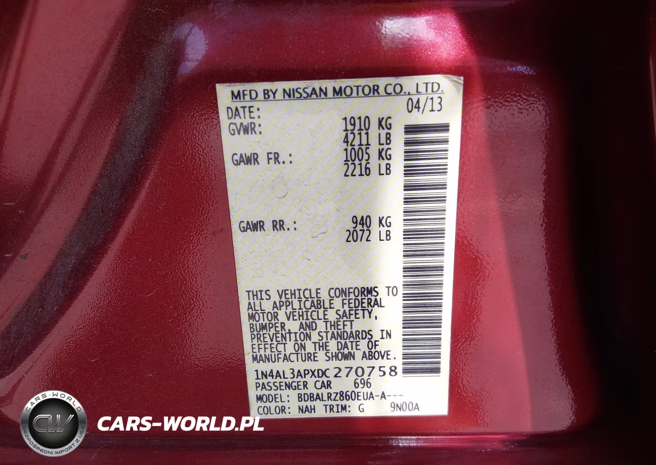 2013 Nissan Altima 2.5 S VIN:1N4AL3APXDC270758 - 9