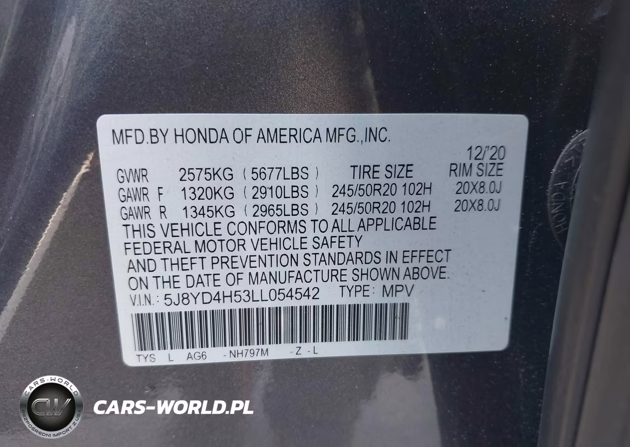 2020 Acura Mdx Technology Package VIN:5J8YD4H53LL054542 - 9