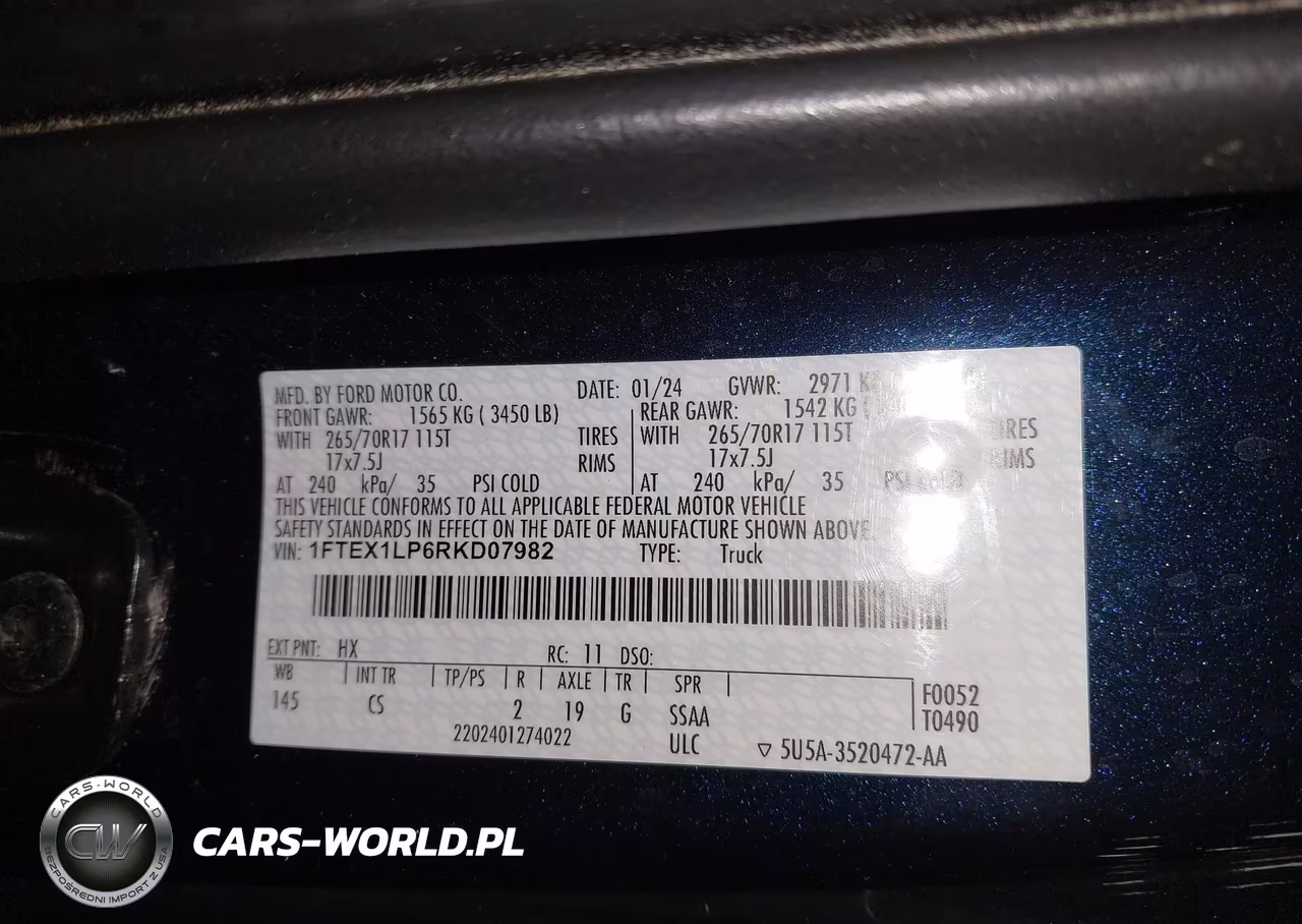 2024 Ford F-150 Xl VIN:1FTEX1LP6RKD07982 - 9