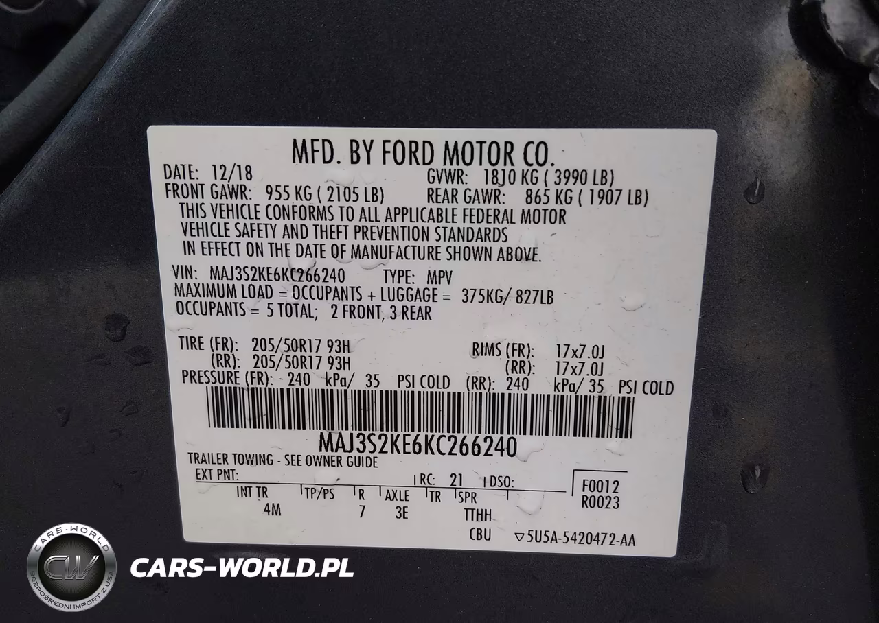 2019 Ford Ecosport Titanium VIN:MAJ3S2KE6KC266240 - 9