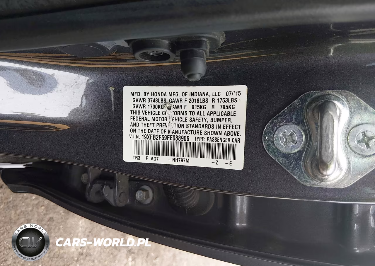 2015 Honda Civic Lx VIN:19XFB2F59FE088906 - 9