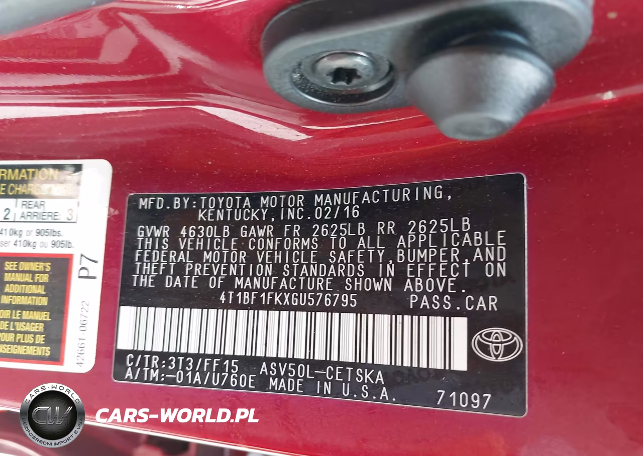 2016 Toyota Camry Se VIN:4T1BF1FKXGU576795 - 9