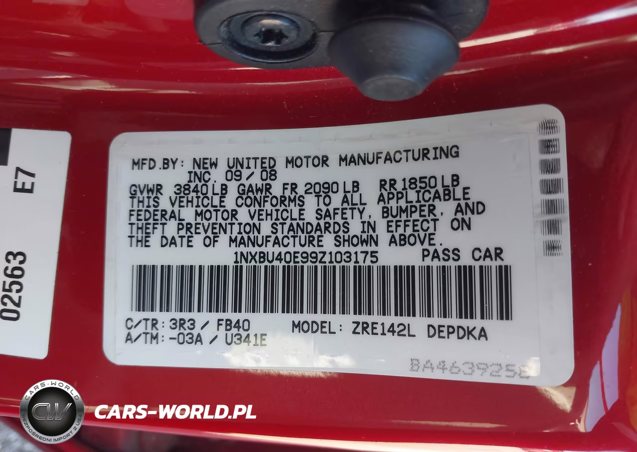 2009 Toyota Corolla Le VIN:1NXBU40E99Z103175 - 9