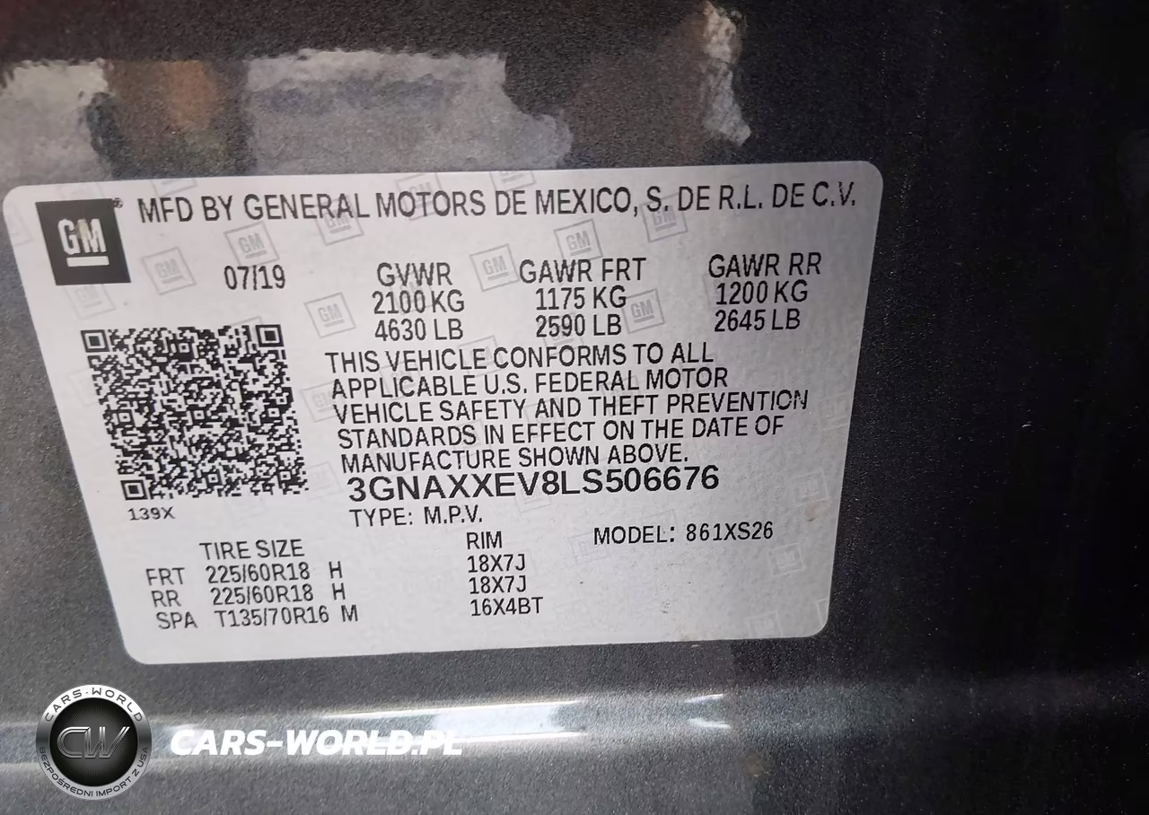 2020 Chevrolet Equinox Awd Premier 1.5L Turbo VIN:3GNAXXEV8LS506676 - 9