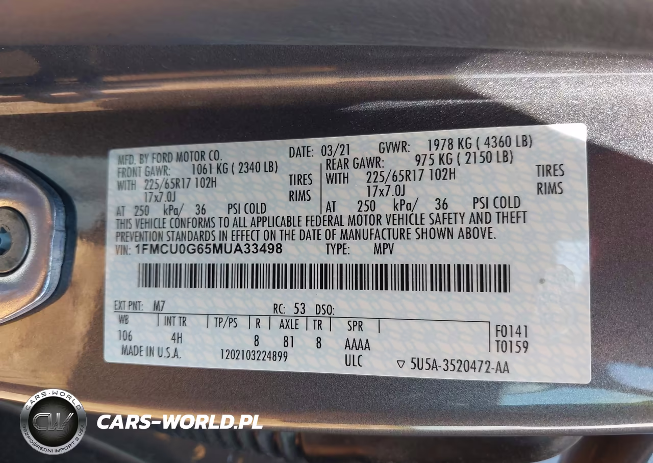 2021 Ford Escape Se VIN:1FMCU0G65MUA33498 - 9