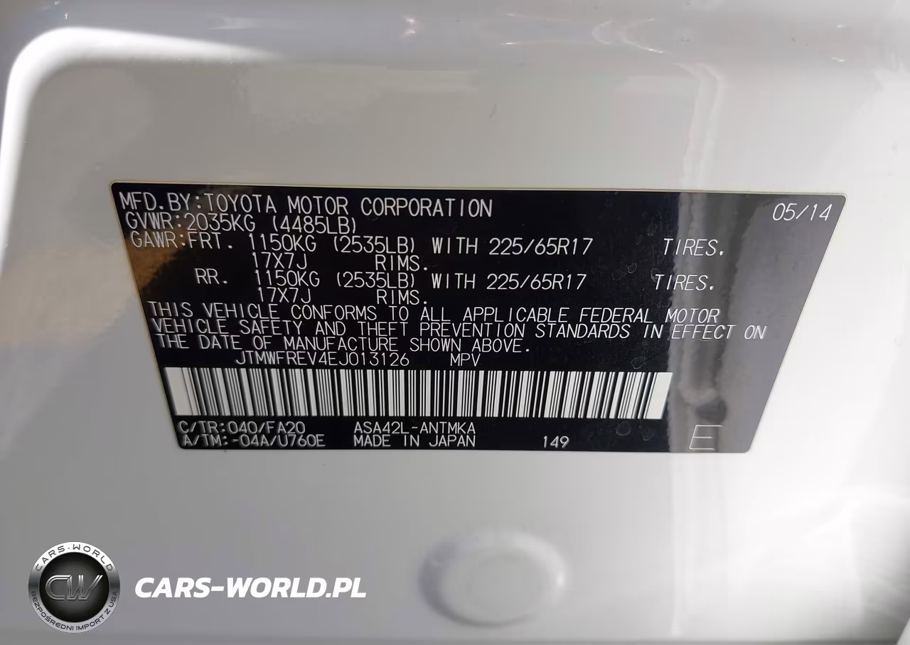 2014 Toyota Rav4 Xle VIN:JTMWFREV4EJ013126 - 9