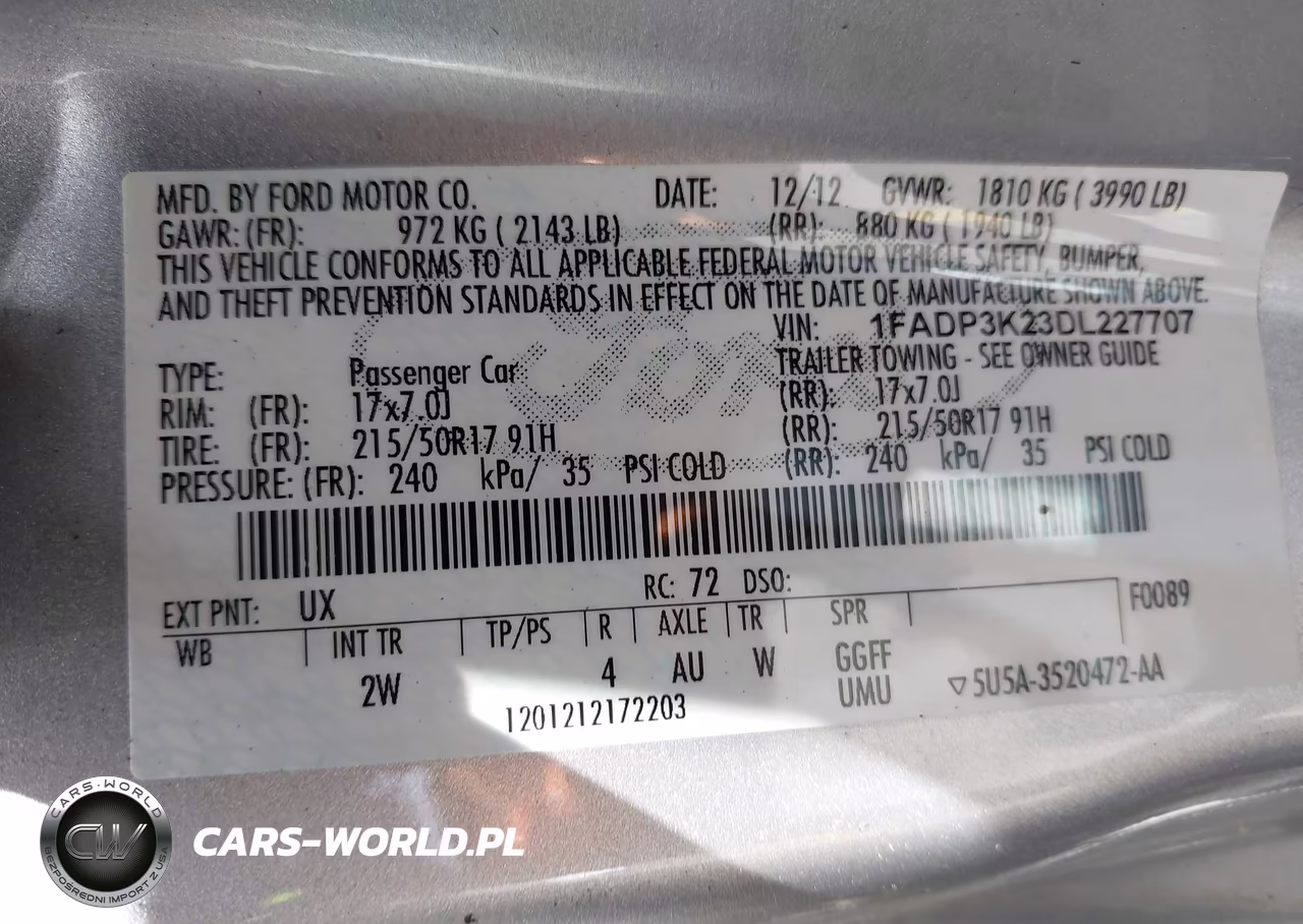 2013 Ford Focus Se VIN:1FADP3K23DL227707 - 9