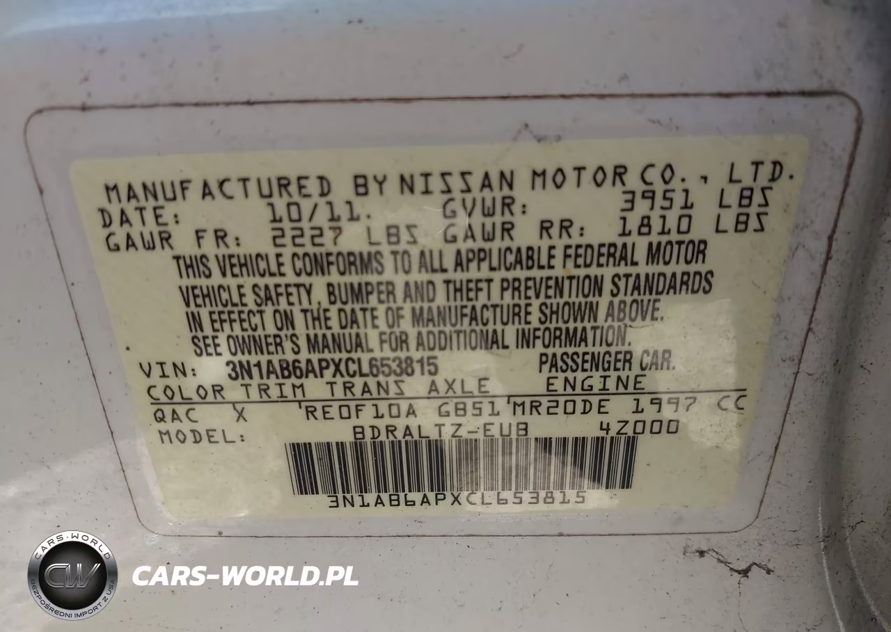 2012 Nissan Sentra 2.0 S VIN:3N1AB6APXCL653815 - 9