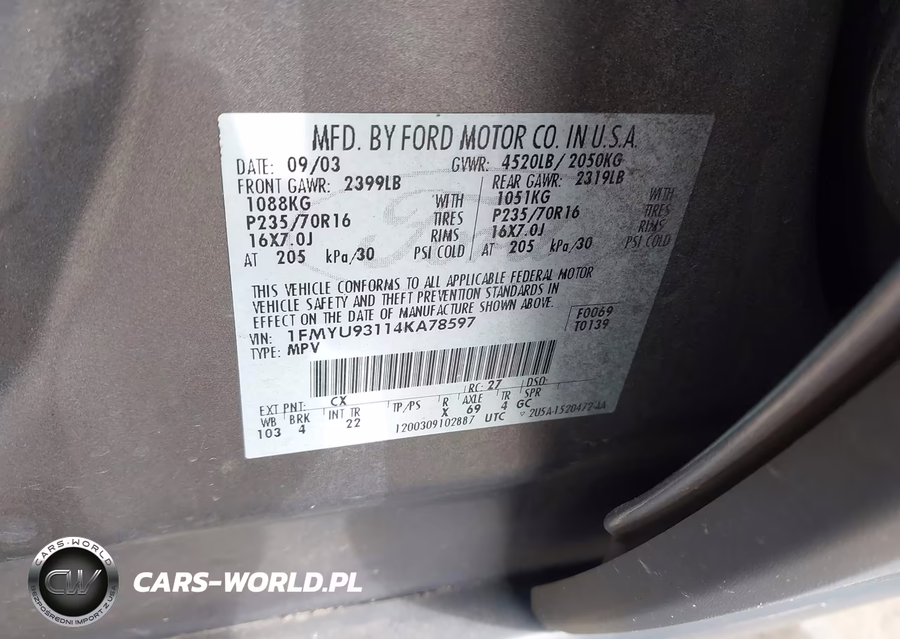 2004 Ford Escape Xlt VIN:1FMYU93114KA78597 - 9