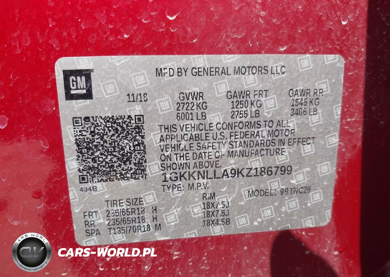 2019 GMC Acadia Sle-2 VIN:1GKKNLLA9KZ186799 - 9