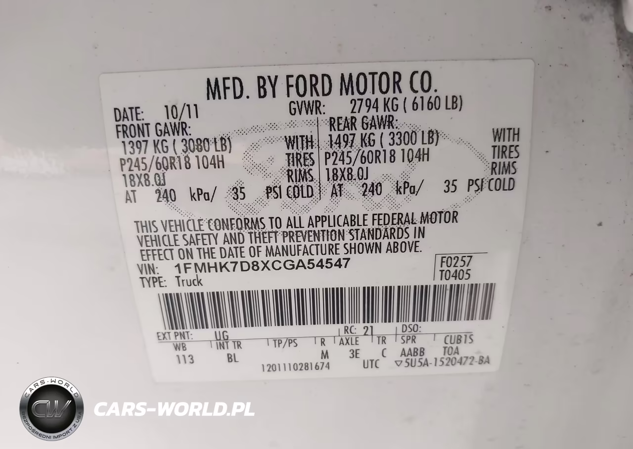 2012 Ford Explorer Xlt VIN:1FMHK7D8XCGA54547 - 9