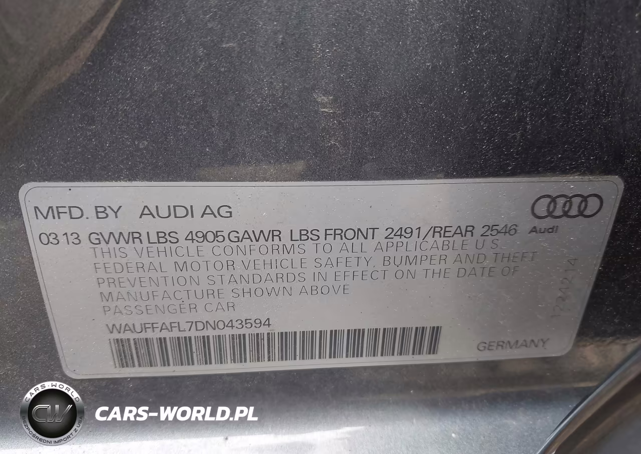 2013 Audi A4 2.0T Premium VIN:WAUFFAFL7DN043594 - 9