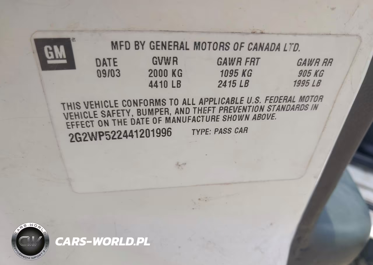 2004 Pontiac Grand Prix Gt1 VIN:2G2WP522441201996 - 9