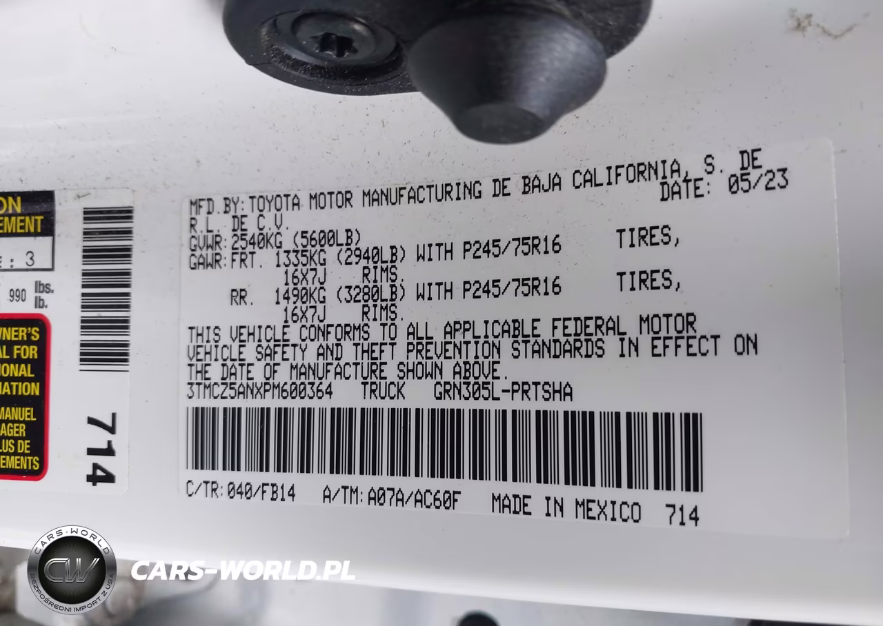 2023 Toyota Tacoma Sr V6 VIN:3TMCZ5ANXPM600364 - 9
