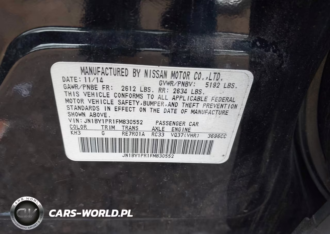 2015 Infiniti Q70L 3.7X VIN:JN1BY1PR1FM830552 - 9