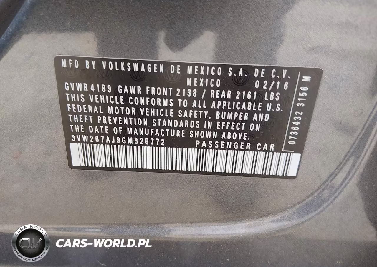 2016 Volkswagen Jetta 1.4T S VIN:3VW267AJ9GM328772 - 9